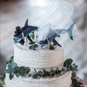 Handmade Shark Wedding Cake Toppers